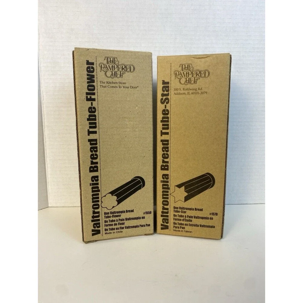 NEW Bread Tubes Pampered Chef (1 Star 1570 and 1 Flower 1550) Each is NIB